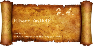 Hubert Anikó névjegykártya