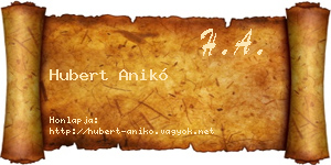 Hubert Anikó névjegykártya